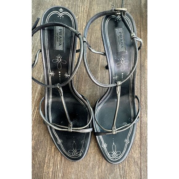 Prada Calzature Donna Silk Fume Heels, Size 37 - Picture 1 of 9
